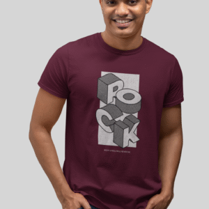 Men's round neck wine peinted t-shirt