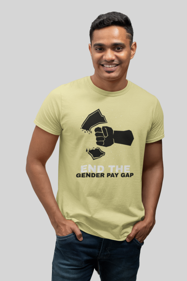 Men's round neck cream printed t-shirt