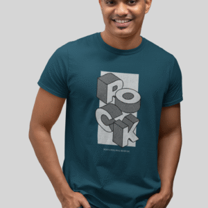 Men's neck coloned printed t-shirt