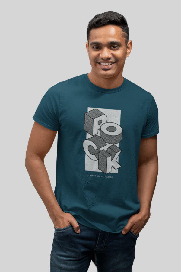 Men's neck coloned printed t-shirt
