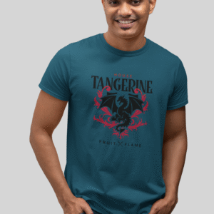 Men's round neck coloned printed t-shirt