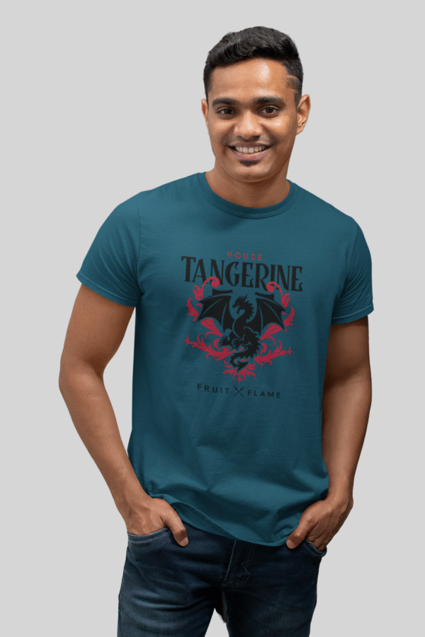 Men's round neck coloned printed t-shirt