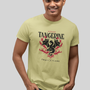 Men's round neck cream peinted t-shirt
