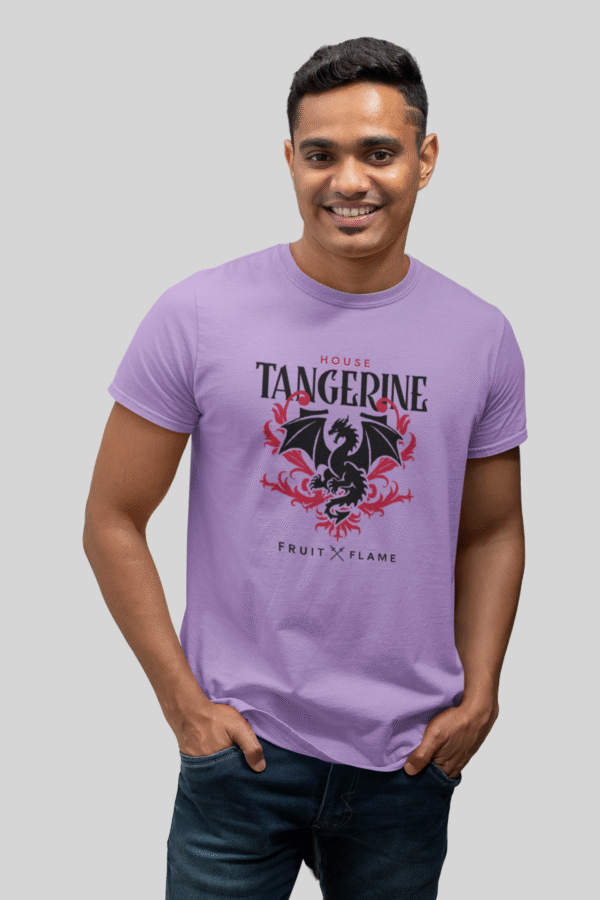 Men's round neck levender printed t-shirt