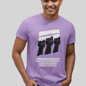 Men's round neck lavender printed t shirt