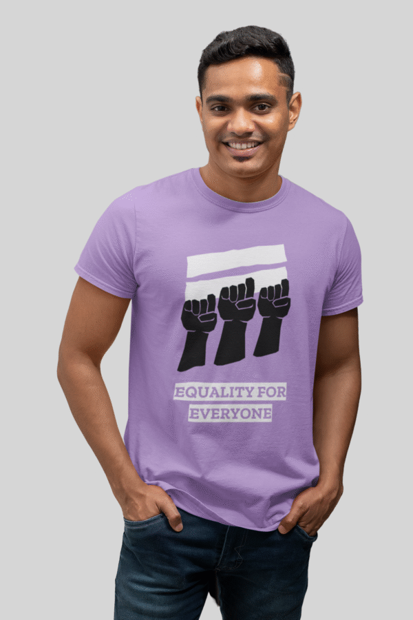 Men's round neck lavender printed t shirt